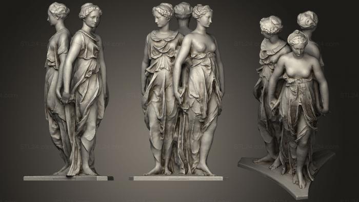 Статуи античные и исторические (Три Благодати, STKA_1593) 3D модель для ЧПУ станка